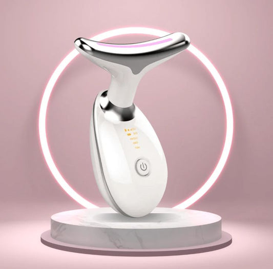 Rituel Anti-Âge Professionnel 7 en 1 — Appareil LED, EMS & Radiofréquence | Lifting Visage & Cou Clinique à Domicile